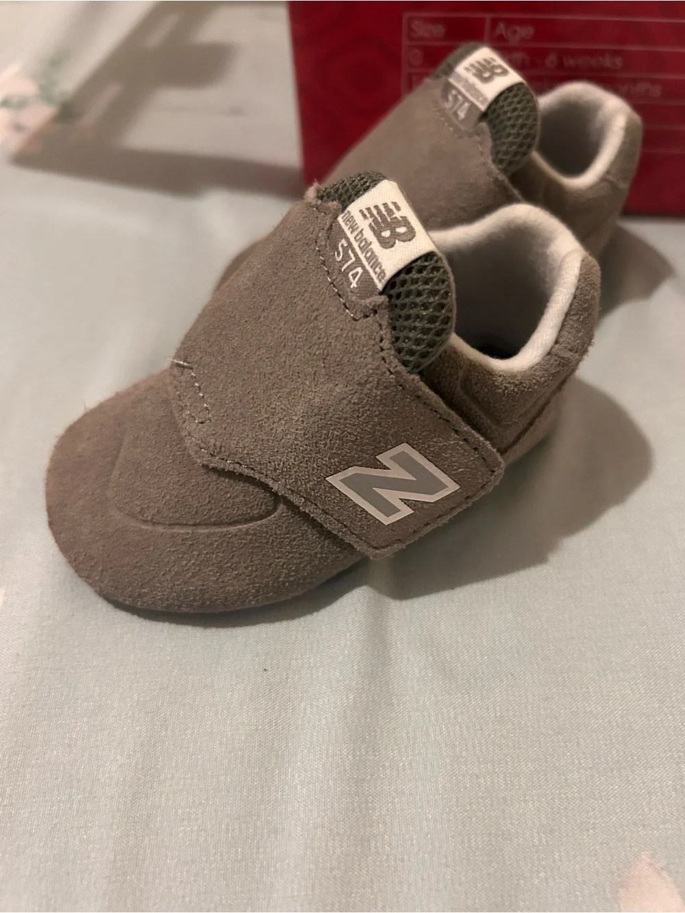 New Balance Toddler Brown/Gray Velcro Suede Sneakers